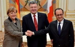 Порошенко, Олланд и Меркель обсудили пути реализации минских соглашений